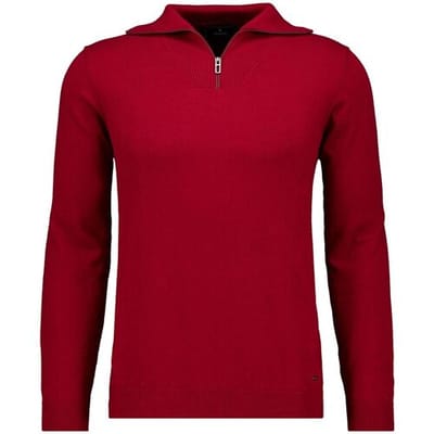 Ragman Trui Zip Collar Knitted Cotton Cashmere Rood / male