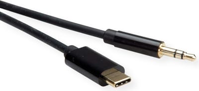 ROLINE Adapter Kabel USB Type C - 3.5mm Audio, Male/Male, zwart, 3 m