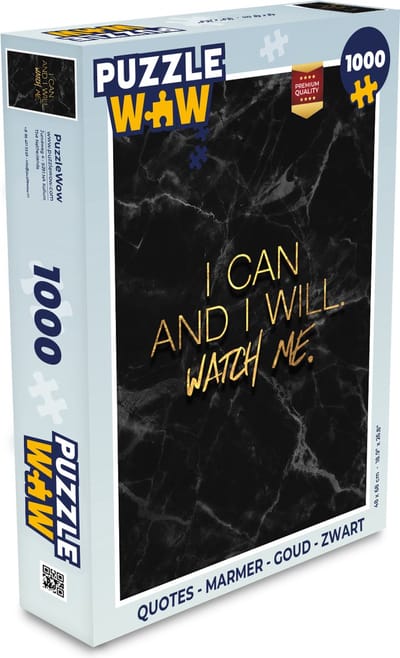 Puzzel Quotes - Marmer print - Goud - Zwart - Legpuzzel - Puzzel 1000 stukjes volwassenen
