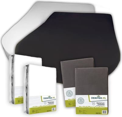 Dexitex Jersey & molton hoeslaken pakket Queensbed/Eilandbed 2 x Antraciet