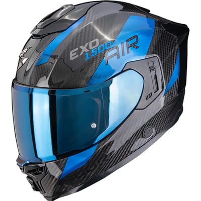 Scorpion EXO-1500 Carbon Platted Black Blue - Integraalhelm - Maat XXL - Motorhelm - ECE 22-06 gekeurd