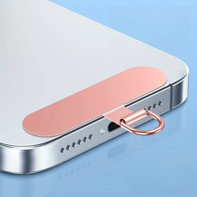 1 pièce de cordon de téléphone portable universel en métal, cale ultra-mince en acier inoxydable, accessoires de lien de cordon de téléphone portable fixe 1PCS rose or