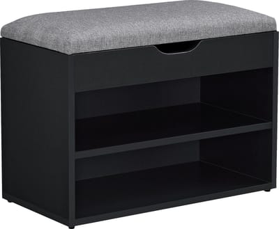 Schoenenkast Gentofte 46x60x30 cm zwart en grijs