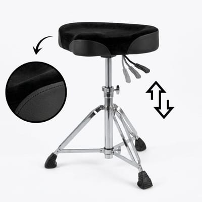 Drumkruk Hydraulisch Zadelvorm - Verstelbaar - Traagschuim - Drumstoel voor Elektrisch & Akoestisch Drumstel