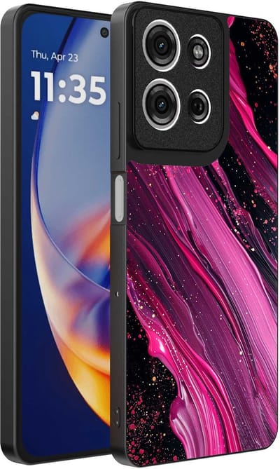 Geschikt voor Motorola Edge 50 Neo Telefoonhoesje met marmer opdruk - TPU backcover case marble design - Paars Roze - Smartphonica geschikt voor Motorola Edge 50 Neo