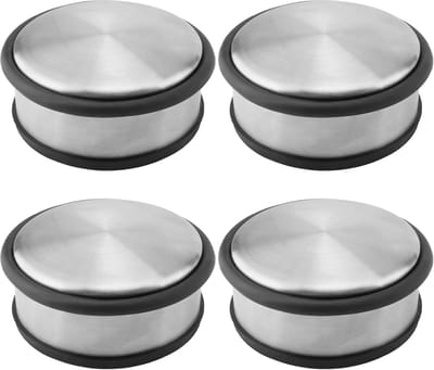 Deurstoppers - Deurwiggen - Voorkomen dichtslaan - Zonder boren - 10 x 43 cm - Zilver