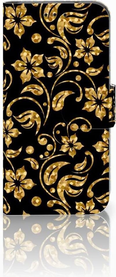 Samsung Galaxy S10e Hoesje Gouden Bloemen