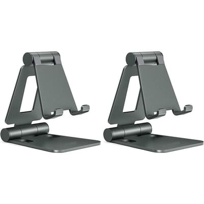 JORDAN&JUDY 2-pack grijs telefoonstandaard, minimalistisch ontwerp, voor werk en entertainment