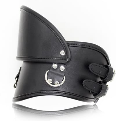 Banoch - Posture collar black extra - pu leer - zwart - bdsm