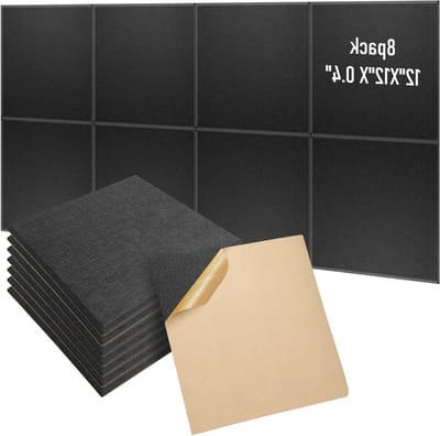 Zelfklevende Akoestische Panelen - Vierkante Akoestische Panelen - 30 x 30 cm - Geluidsabsorberende Geluidsisolatie voor Studio - Kantoor Akoestische Behandeling - Wanddecoratie - Zwart