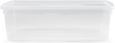 Plasticforte schoenen opslagbox met deksel - 1x - 5 Liter - 33 x 19 x 10 cm - transparant - kunststof - shoesbox