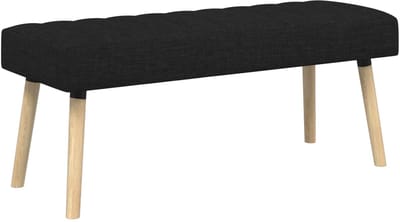 vidaXL - Kanaalgeplooide - Bank - Zwart - 110 - x - 40 - x - 46 - cm - Stof