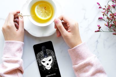 Silicone Back Case OnePlus 7 Pro Skull Hair