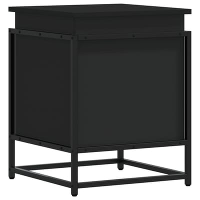 vidaXL - Opbergbox - met - deksel - 40x40x51,5 - cm - bewerkt - hout - zwart