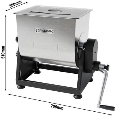 GGM Gastro Fleischmischer - 28 Liter - 25 kg - Manuell Zilver
