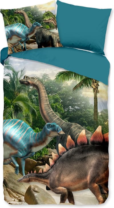 Pure dekbedovertrek dinosaurussen - 1 persoons 140x200/220 cm - Multi - Microvezel
