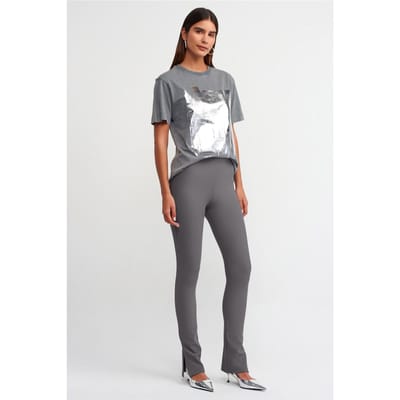 Hoge taille flare leggings met uitsnijding