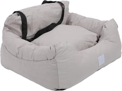 Huisdier Autostoel - Reismand Hond Kat - Veilig Vervoer - Afneembaar & Wasbaar - 60x46x30 cm - Grijs