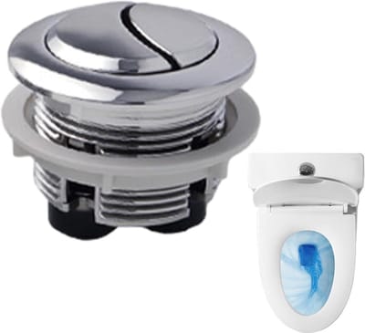 Toiletreservoirknop - Dubbel spoelstuk - Badkamer upgrade - Universele pasvorm - Meerdere maten - Zilver