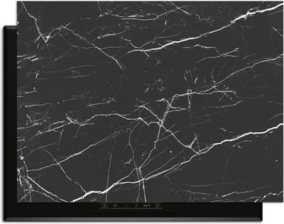 KitchenArt - Obsidian Marble - Inductie Beschermer - 78x52 cm - Kookplaat Beschermer - Luxe Afdekplaat Inductieplaat - Anti-slip & Oprolbaar - Beschermmat Inductiekookplaat