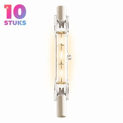 10x Staaflamp (118mm) Halogeenlamp R7s - 230W - Warm Wit Licht (2700K) - 3560 lm - 2 jaar - Dimbaar