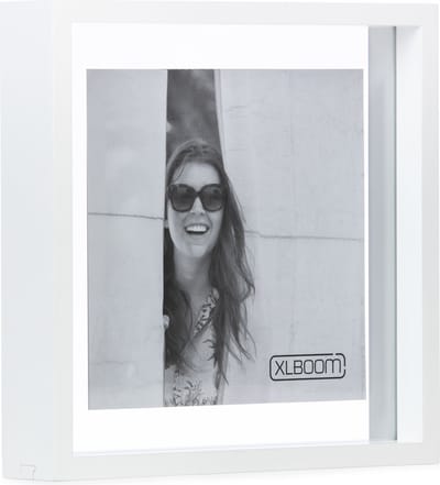 XLBoom Floating Box Fotolijst Wit 25x25cm - Zwevend houten frame met glas - Verkrijgbaar in wit, lichtbruin en zwart – Tijdloze design fotolijst voor modern wonen