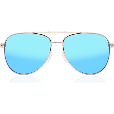 Michael Kors Aviator Womens Rose Gold White Blue Mirror Zonnebril