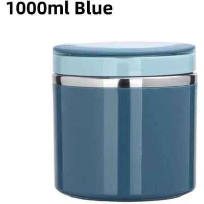 1000ML Met Handvat Draagbare Soepkom Thermische Bewaarcontainer Verzegelde Bento Box Geïsoleerde Lunchbox Draagbare Lunchbox gray