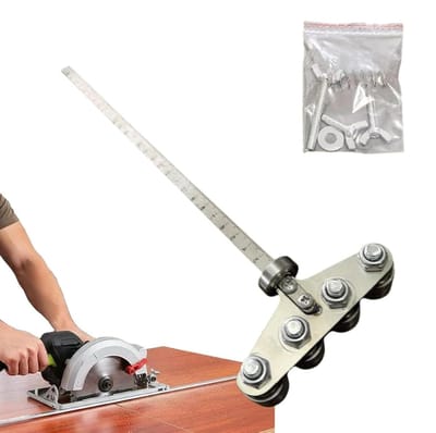 Houtwerk Positioneringsgids - Meetgeleider Hout - Nauwkeurig Zagen - Roestvrij Staal - 60 cm - Zilver