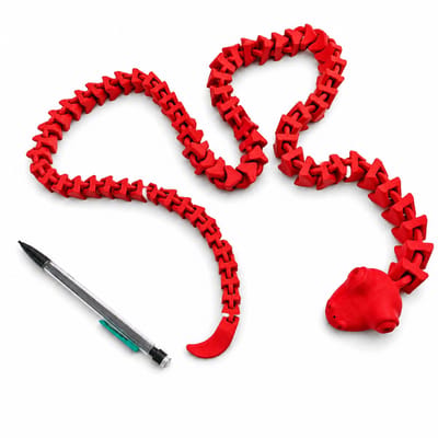 XXL Flexibele Slang Decoratie - Realistische Speelslang - Bewegende Slang - Flexibel Speelfiguur - Lange Slang Decoratie - Realistisch Reptiel Model - Sensorisch Speelgoed - Flexibele Speelfiguur Voor Kinderen En Volwassenen - 141,5 Cm - Rood