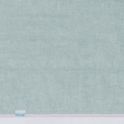 BINK Bedding Ledikantlaken Bo Olijf 100 x 150 cm - laken voor ledikant - lakentje - babylaken - chambray - groen - eucalyptus groen - uni