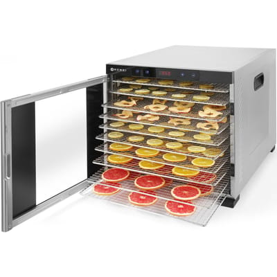 HENDI Voedseldroger – 10 trays – digitaal controlepaneel – instelbare temperatuur – roestvast staal