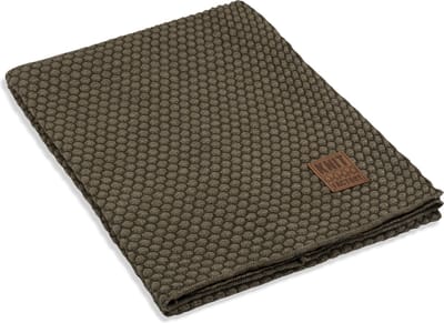 Knit Factory Juul Gebreid Plaid - Woondeken - Kleed - Groen/Olive - 160x130 cm