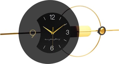 SensaHome Wandklok Dublin - Luxe Klok - Exclusief Design - Grote Wandklok - Ø40cm - Zwart/Goud