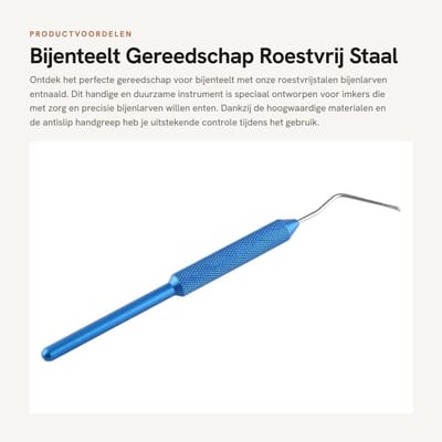 Dailygoods- Bijenlarven Gereedschap Roestvrij Staal - Entnaald - Antislip Handgreep - Duurzaam - 17 cm - Voor Het Fokken Van Koningin - Enttool