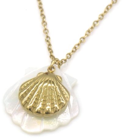 Damesketting – RVS – Schelpen – Goudkleurig – 40-45cm