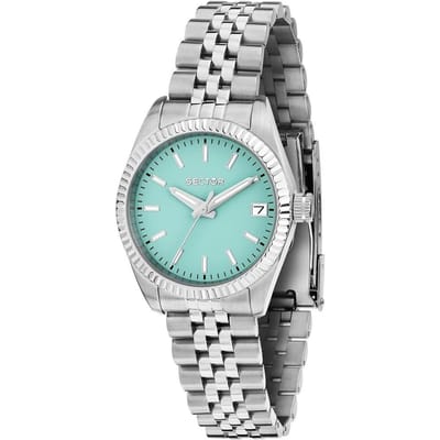 Sector 240 Roestvrij Staal Turkoois Wijzerplaat Kwarts R3253240515 Dameshorloge turquoise