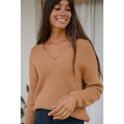 TWOTHIRDS Taiping Knit Dusty Peach Maat: M | Sweaters Outlet | Dames | Beige
