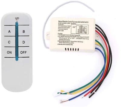 Dailygoody - Draadloze Wand Schakelaar - 4 Wegen ON/OFF 220V - Handige Afstandsbediening