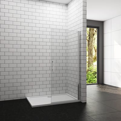 Douchewand-Inloopdouche draaibaar 86x195cm 6mm NANO veiligheidsglas easy clean glanzend chroom aluminium profiel