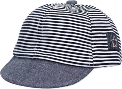 Baby petje verstelbaar | marine blauw met wit | 42-48 cm | 6-18 M - DisQounts