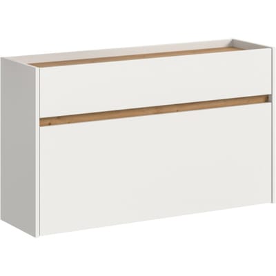 Schoenenkast op wielen - 8 paar - Wit en artisan eiken - Snel gemonteerd - 61x110x32cm
