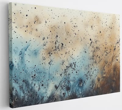 Saammp Canvas Schilderij - dynamische spikkels - Abstract - 30x20 - Foto op canvas - Wanddecoratie - Muurdecoratie Woonkamer - Slaapkamer decoratie - Canvas Print