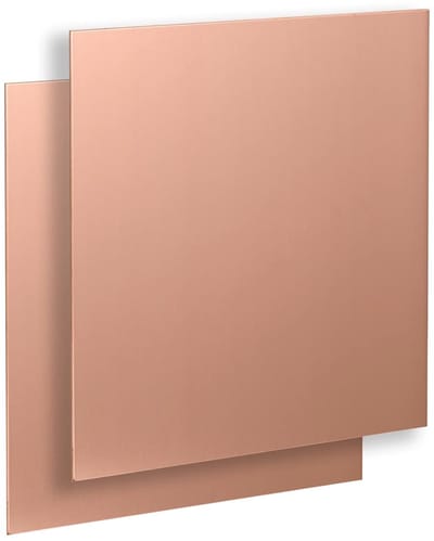 Koperplaat - Metaal Plaat - Doe-het-zelf - Zuiver metaal - 2 stuks 15x15cm - Koperkleurig