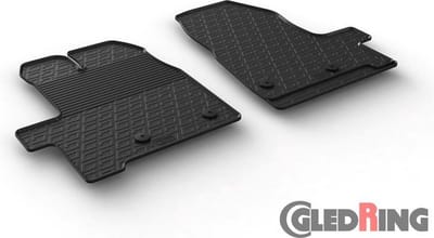 Gledring Rubbermatten passend voor Ford Transit Custom Furgon/Kombi Furgon/Kombi 2018- (Handgeschakeld) (G profiel 2-delig + montageclips)