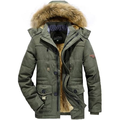 Winter Middellange Katoenen Jas Heren Velvet Verdikt Grote Maat Warme Katoenen Jas met Capuchon voor Middelbare en Oudere Mensen 7XL
