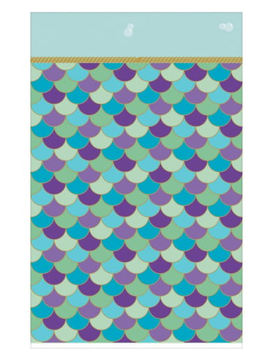 AMSCAN - Papieren tafelkleed zeemeermindromen 120 x 180 cm met schubbenpatroon
