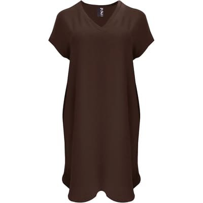 V-hals Korte Mouw Jurk Dames Mat Fashion Airwashed