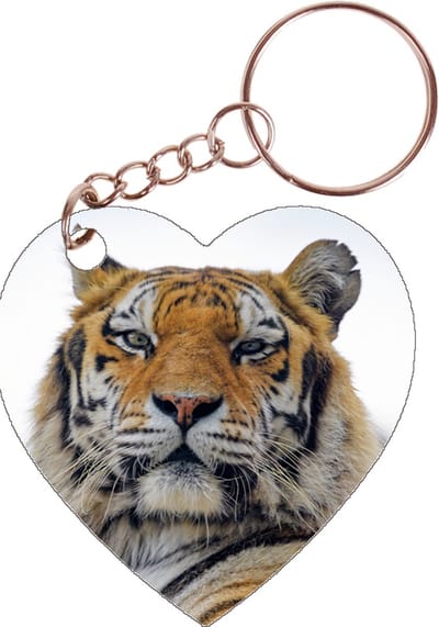 Sleutelhanger hartje 5x5cm - Tijgers - Op Rots