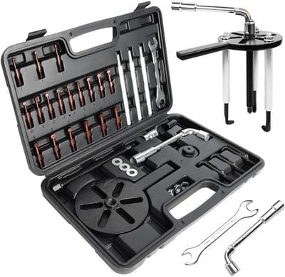 Dailygoods- Lageraftrekker Set 37-in-1 - Precisiegereedschap - 3-Klauwen Aftrekker - Gehard Roodstaal - Chroom-Vanadiumstaal - Voor Auto en Industrie